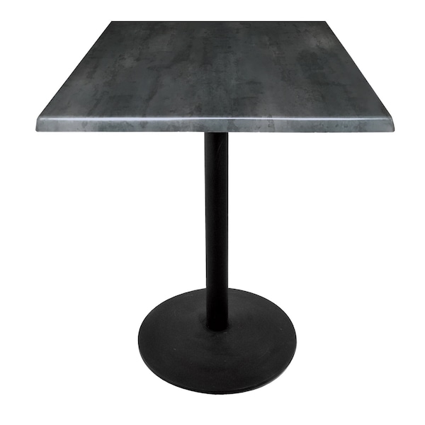 36" Tall In/Outdoor All-Season Table, 36" x 36" Square Black Steel Top